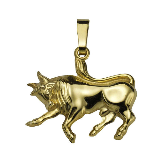 Pendant bull 585/- yellow gold shiny