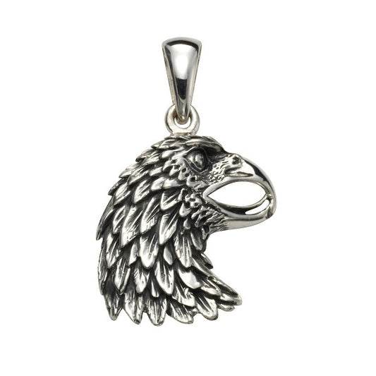 Pendant eagle 925/- sterling silver oxidized 3.5cm unisex