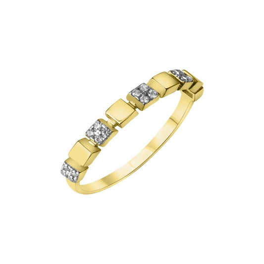 Ring 375/- yellow gold zirconia white shiny