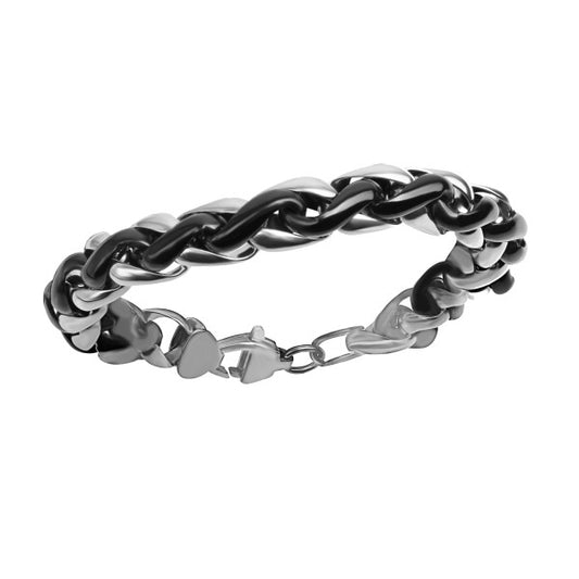 Men's bracelet blackened stainless steel