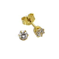 Stud earrings 585/- yellow gold zirconia