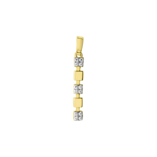 Pendant 375/- yellow gold bicolor zirconia