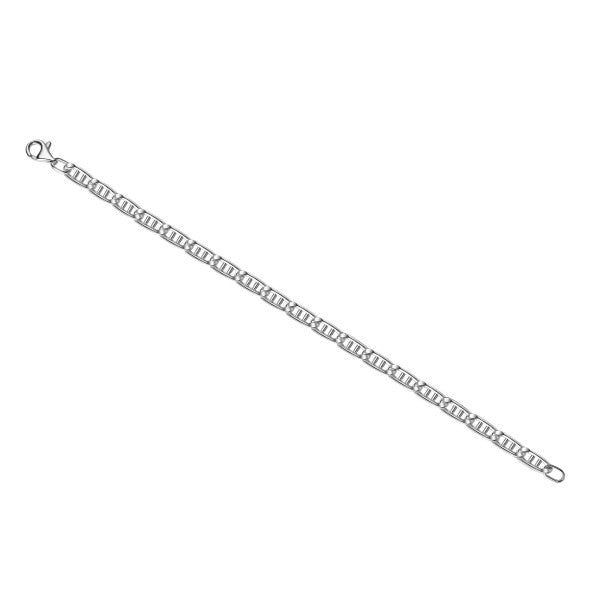 Double bar armor bracelet 925/- sterling silver white 23 cm