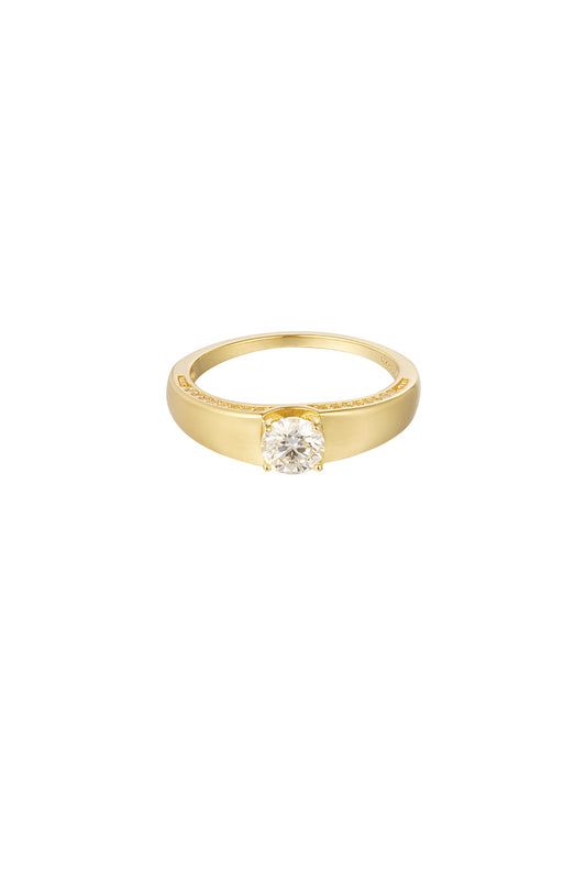 Ring basic mit Stein - gold