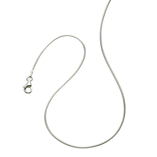 Necklace round snake chain 925/- sterling silver 42+5cm