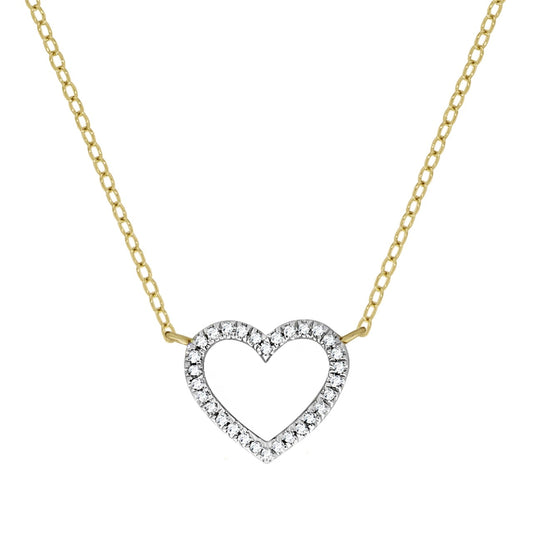 Necklace heart 375 yellow gold two-tone