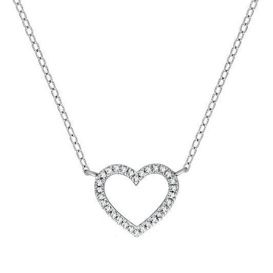 Necklace heart 585 white gold