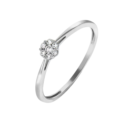 Ring 585 white gold brilliant 585/- gold brilliant white shiny 0.11ct.