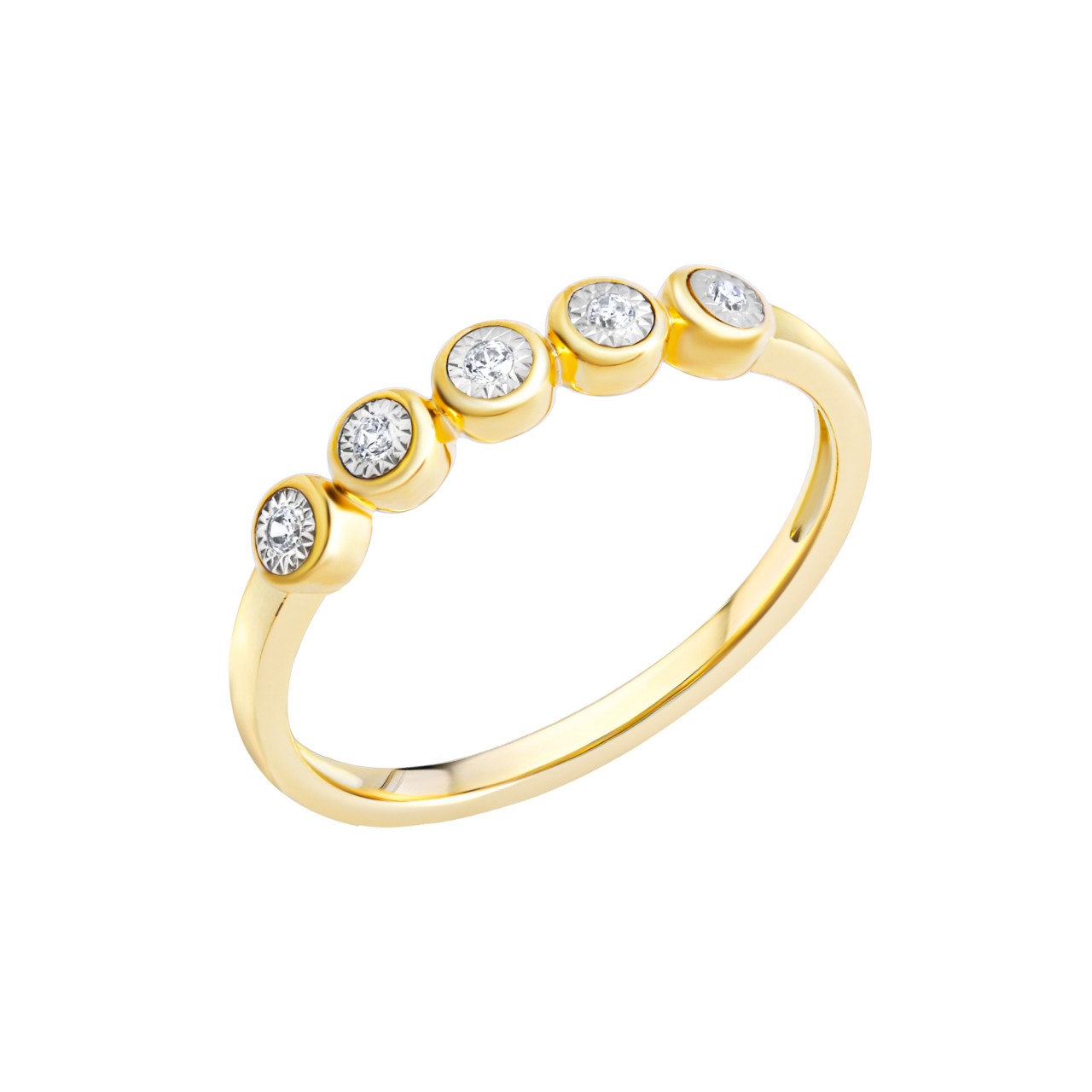 Diamantring 585/- Gold rhodiniert (teil) Brillant 0,05ct.