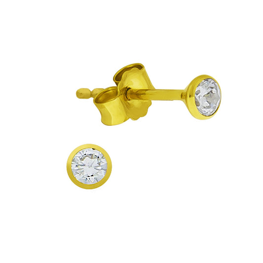 Stud earrings 375 yellow gold zirconia