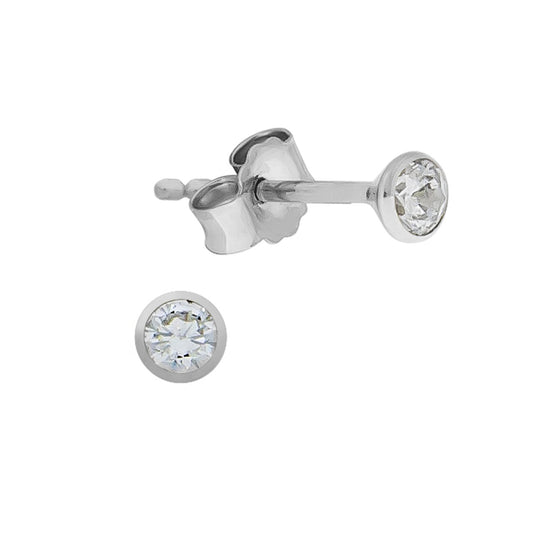 Stud earrings 375 white gold zirconia