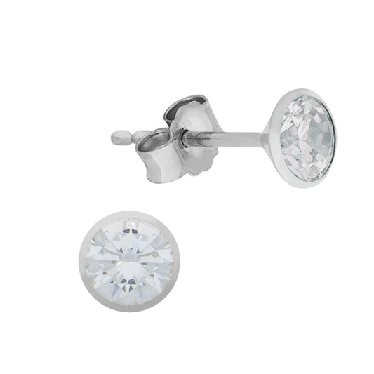 Stud earrings 375 white gold zirconia