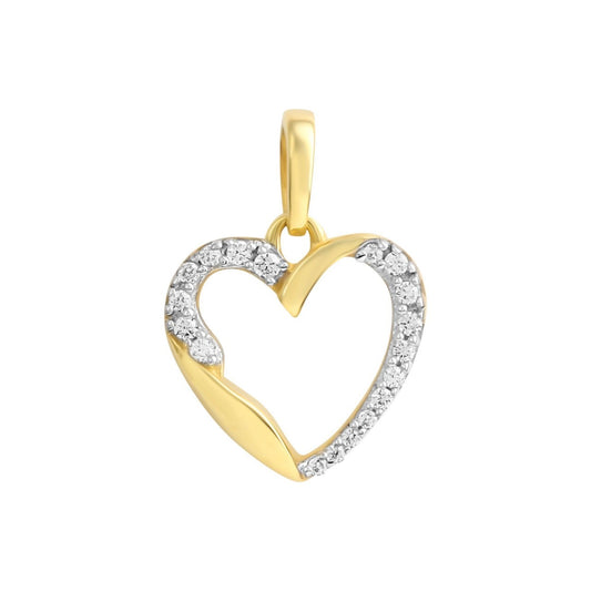 Pendant heart 333/- gold 1.6cm shiny