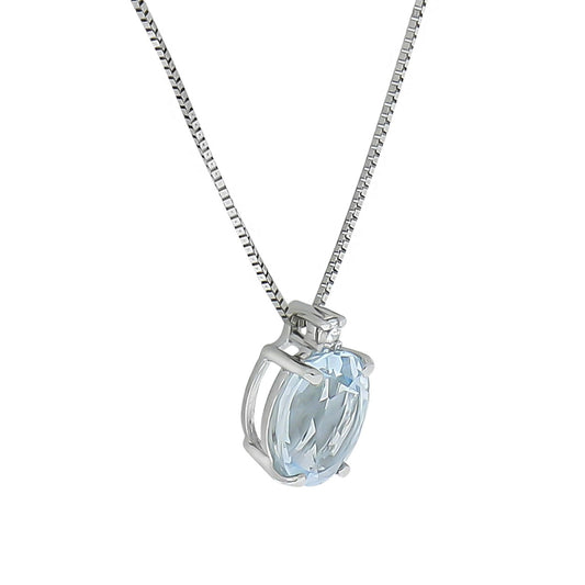 Pendant 375 white gold with aquamarine