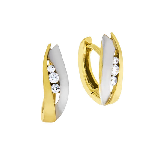 Hoop earrings 375 yellow gold bicolor