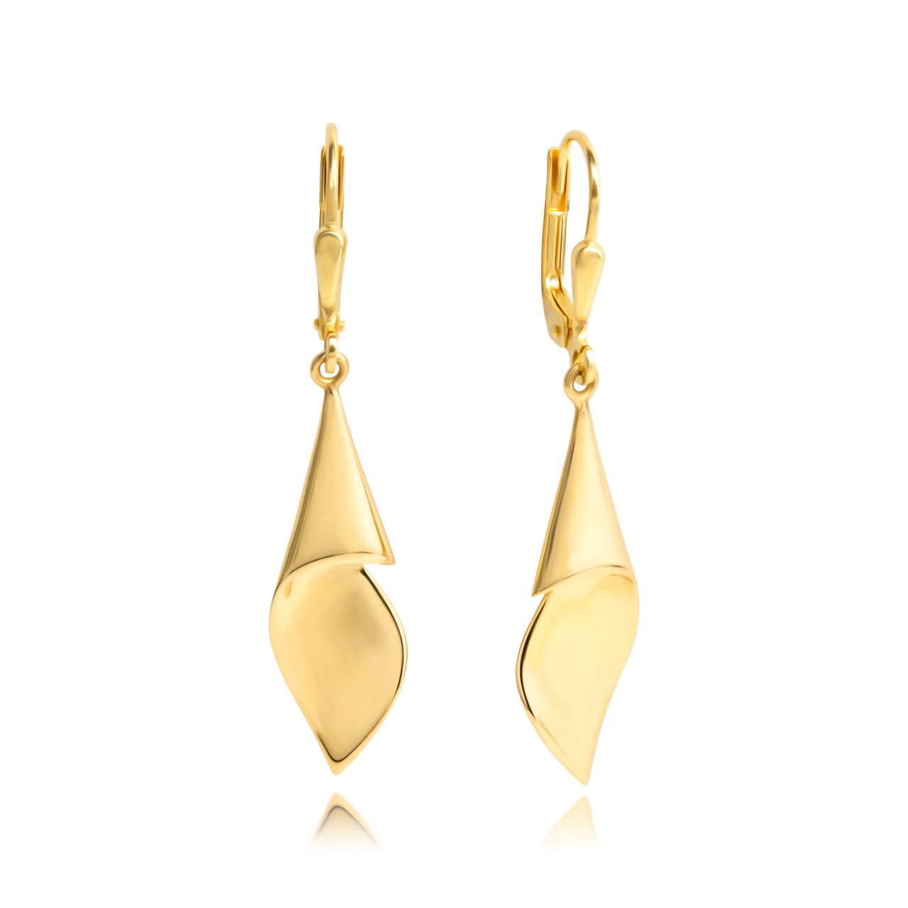 Modern earrings made of 333 yellow gold