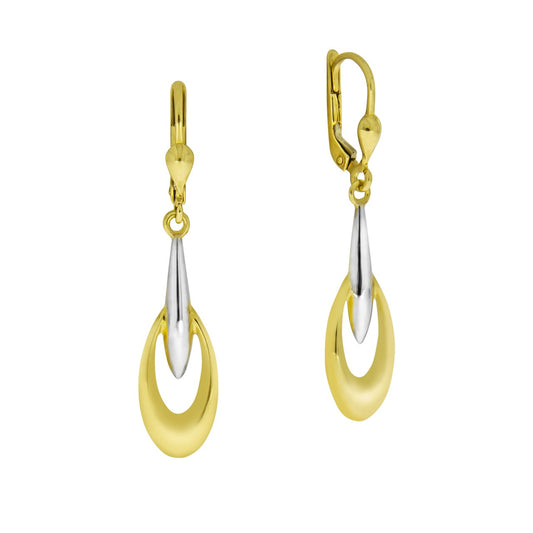 Earrings 333/- gold rhodium plated (part) 4.2cm