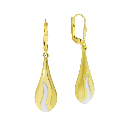 Earrings 375 yellow gold bicolor