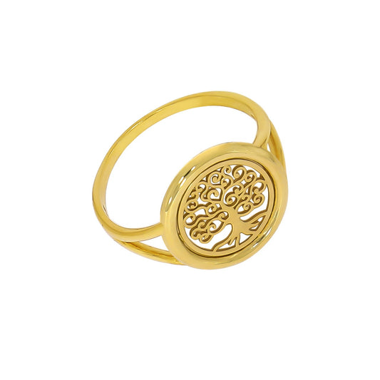 Ring tree of life 375 yellow gold