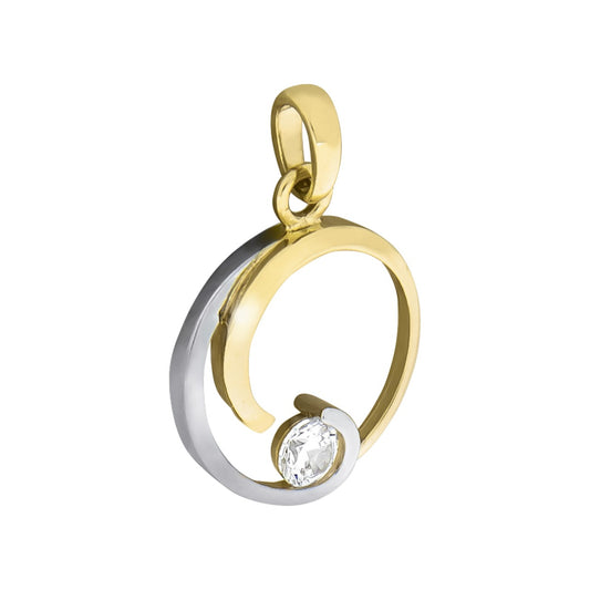 Modern pendant made of 333 yellow gold bicolor