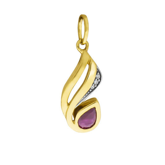 Elegant pendant made of 333 yellow gold bicolor