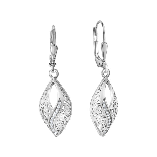 925 sterling silver rhodium plated zirconia