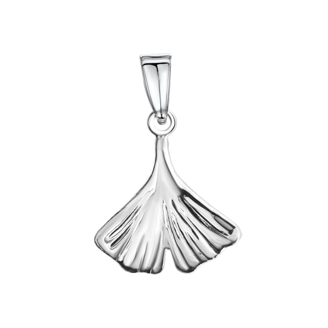 Pendant 375/- white gold ginkgo leaf