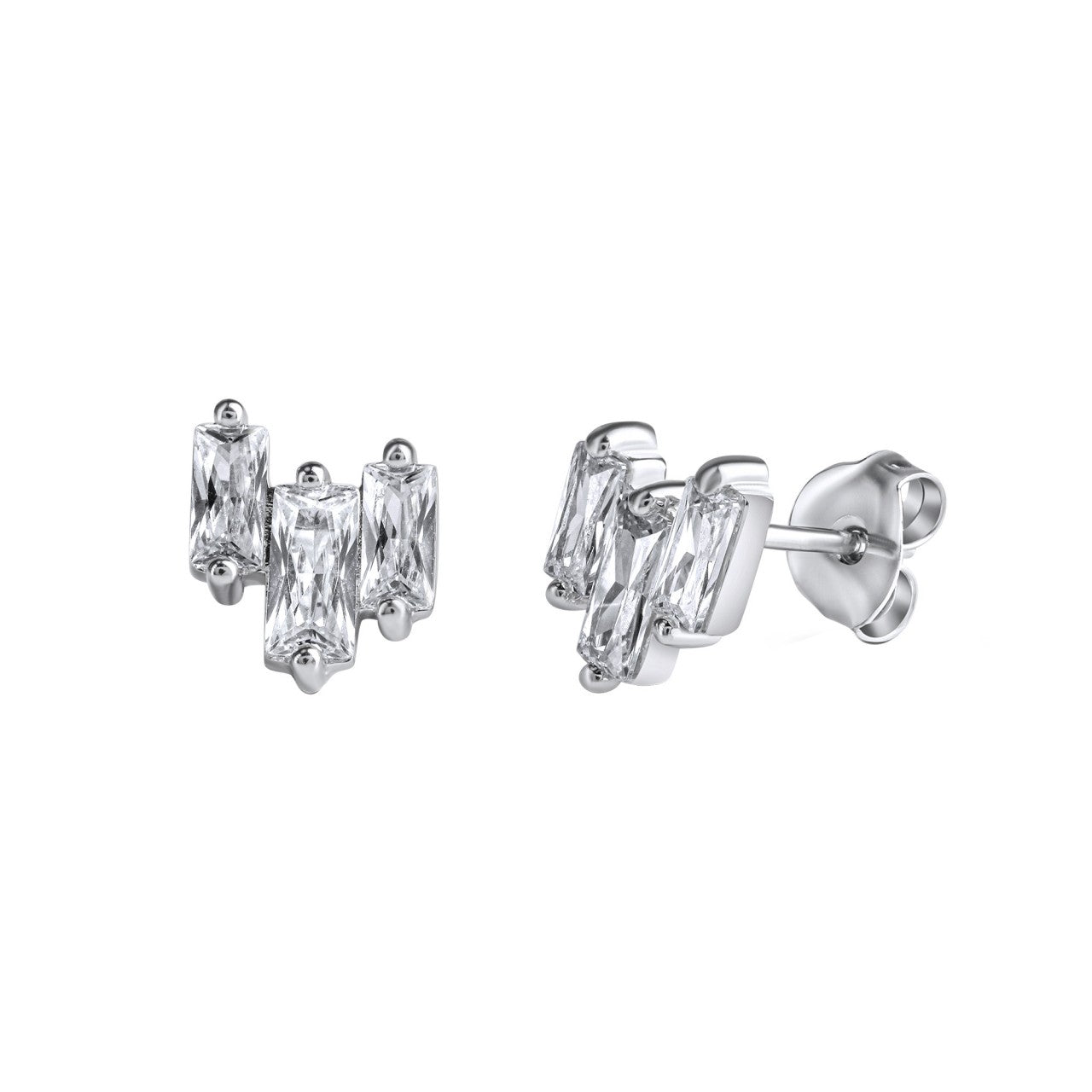 925 sterling silver rhodium plated zirconia