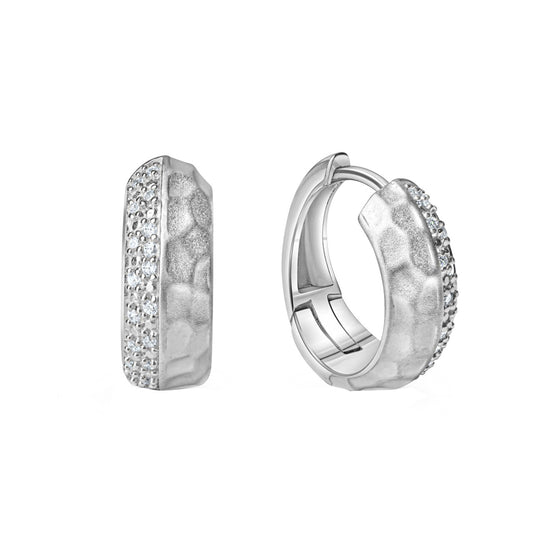 Hoop earrings 925 sterling silver rhodium-plated