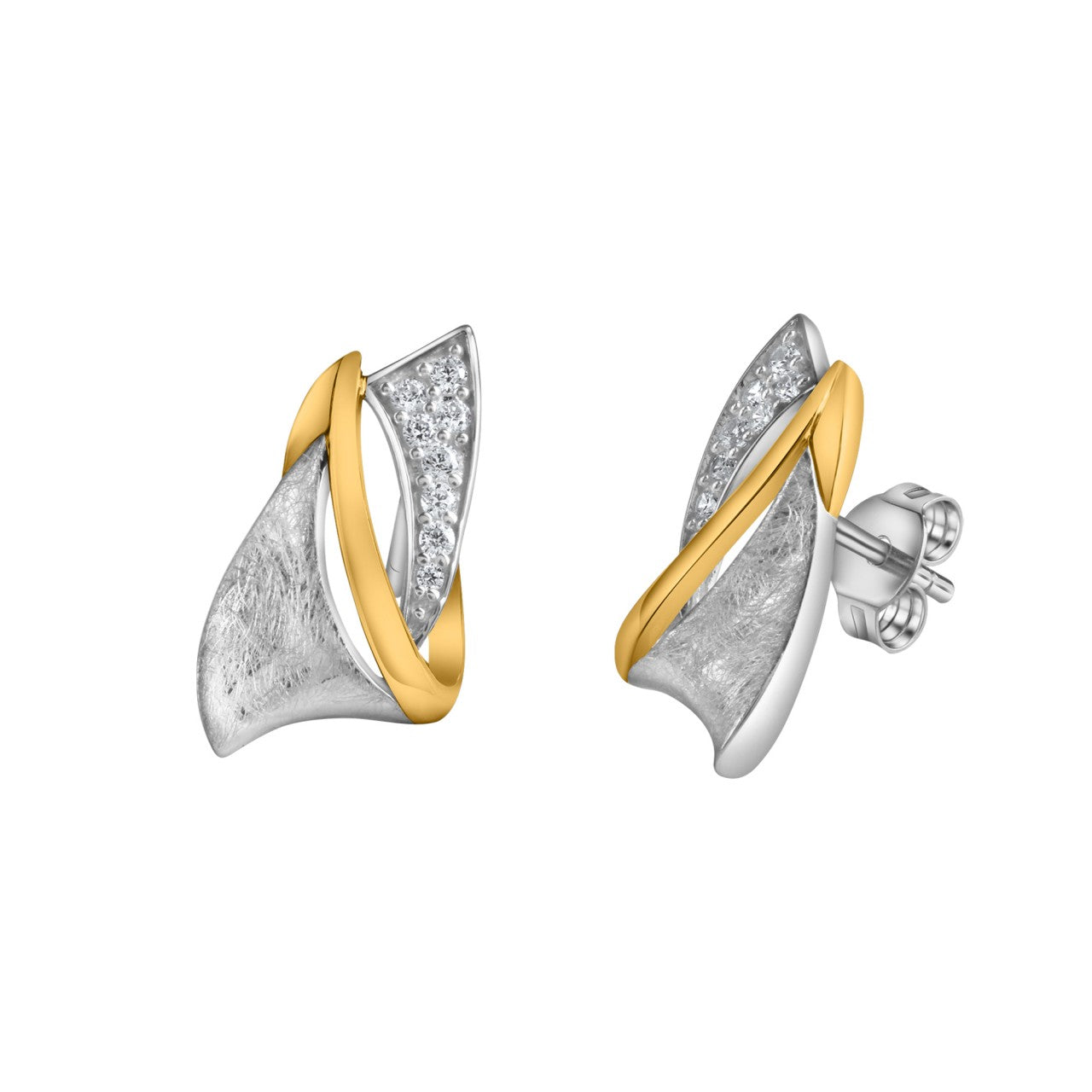 925 sterling silver rhodium-plated, partially gold-plated with zirconia