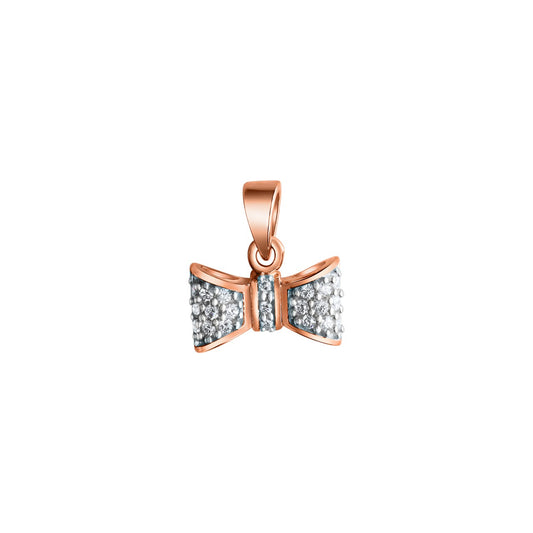 925 sterling silver rhodium-plated, partially rose gold-plated zirconia