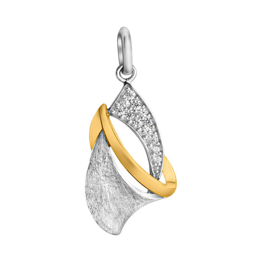 925 sterling silver rhodium-plated, partially gold-plated with zirconia