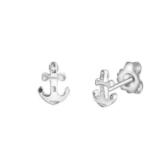 925 sterling silver rhodium-plated anchor white lacquer