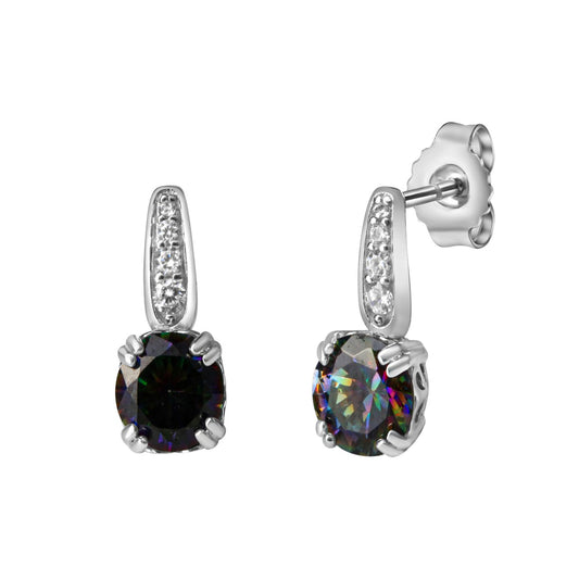 925 sterling silver rhodium plated zirconia