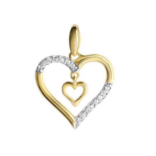 925 sterling silver gold plated, partially rhodium plated zirconia