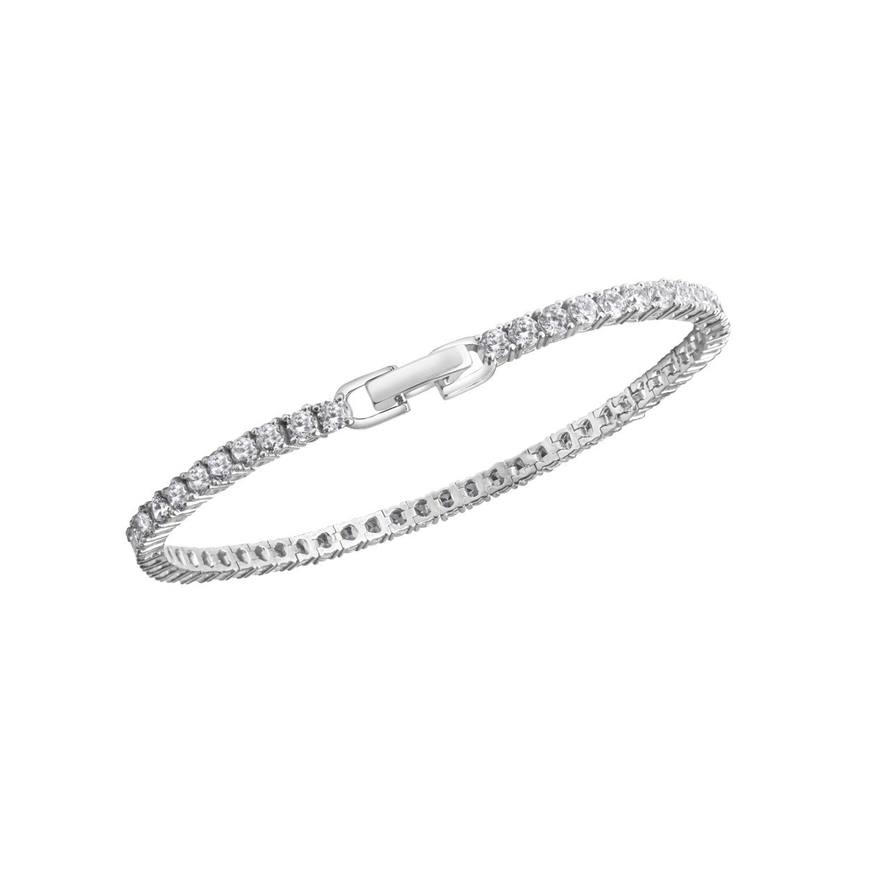 Armband Fantasiekette 925/- Sterling Silber rhodiniert 18+2cm Zirkonia