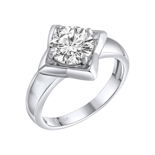 Ring 925/- Sterling Silber rhodiniert Zirkonia