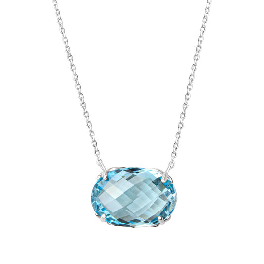 925/- Sterling silver rhodium plated blue topaz