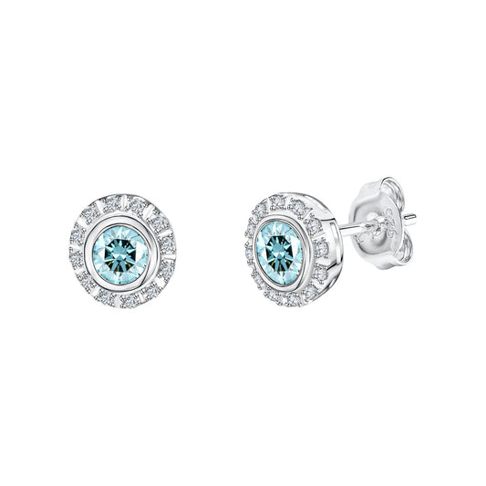 925 sterling silver rhodium plated white topaz and blue topaz