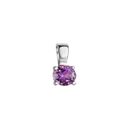 Anhänger 925/- Sterling Silber rhodiniert 1,0cm Amethyst