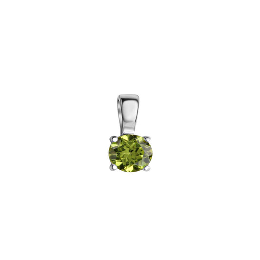 Anhänger 925/- Sterling Silber rhodiniert 1,0cm Peridot