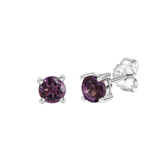 Ohrstecker 925/- Sterling Silber rhodiniert 0,5cm Amethyst