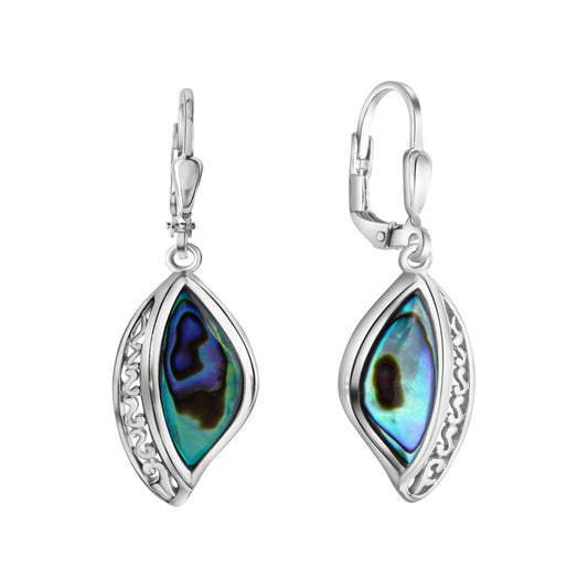 925 sterling silver rhodium plated abalone