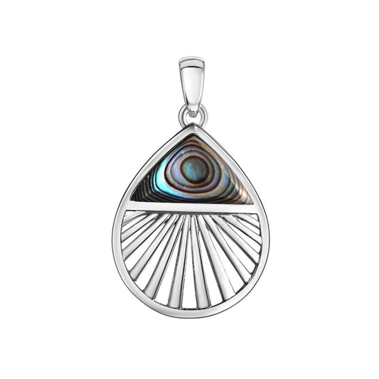 925/- Sterling Silver Rhodium Plated Abalone