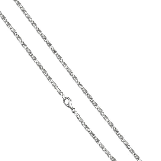 925/- Sterling silver bracelet white S-tank 19 cm