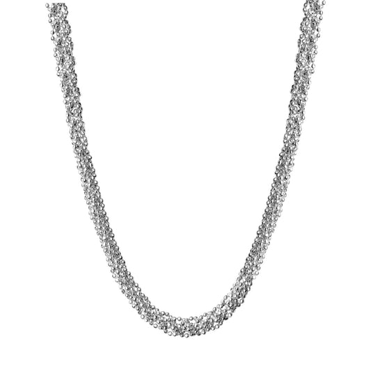 Collier 925/- Sterling Silber rhodiniert Kugelkette