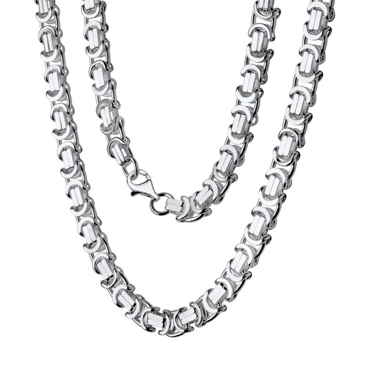 925/- Sterling silver white Etruscan necklace 55 cm