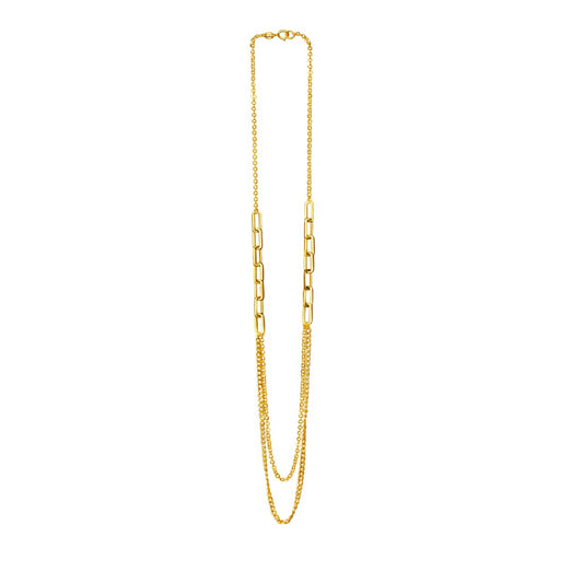 Collier 375/- Gelbgold 2-reihig Kettenmix