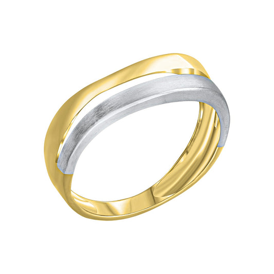 Ring 585/- yellow gold/white gold shiny/matt