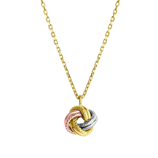 Collier 585/- Gelbgold tricolor strukturiert